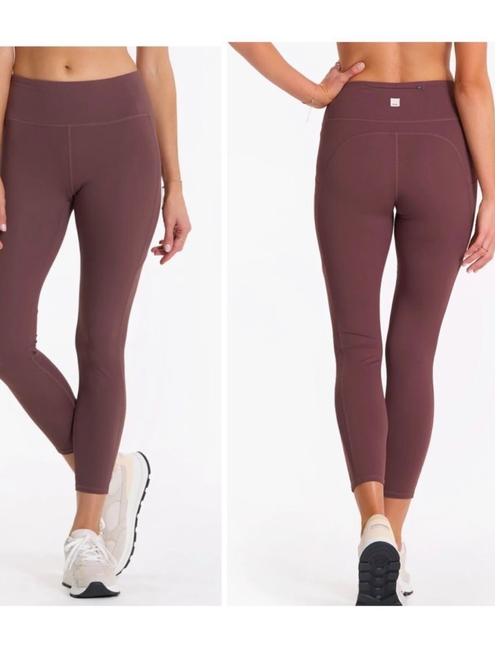 VUORI Stride Legging pockets size large CHESTNUT BROWN Performance Leggings